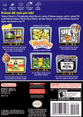 Pokemon Channel box cover back